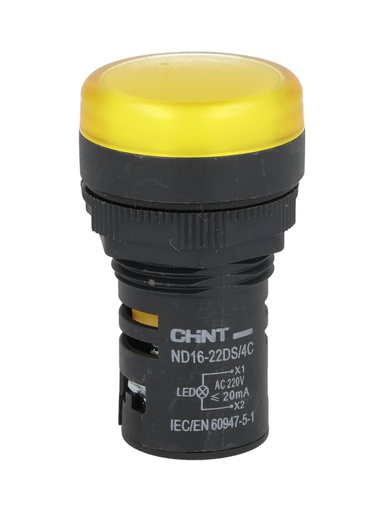 [NP16-22DSY] NP16-22DSY — LAMPARA PILOTO TIPO LED UL 220VAC, ø22mmCOLOR AMARILLO *NO SON A PRUEBA DE EXPLOSION*