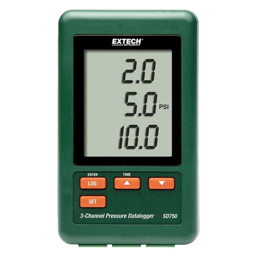 [SD750] SD750 — MEDIDOR DE PRESION CON 3 CANALES CON REGISTRO DE DATOS, PANTALLA LCD ENTRADA 4-20mA CON LECTURA DE 9 UNIDADES