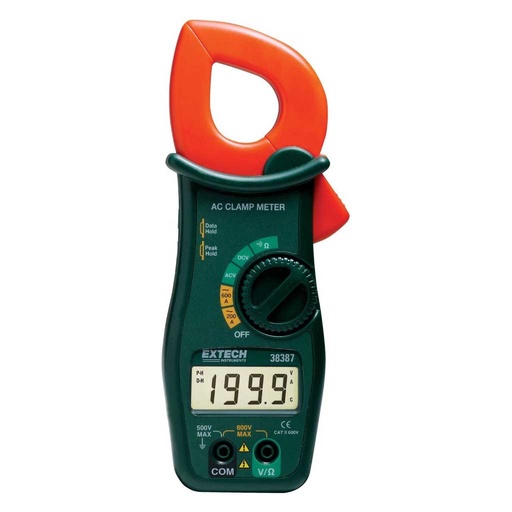 [38387] 38387 — (OBSOLETO) MULTIAMPERIMETRO DE GANCHO 600A CA CON DETECTOR DE PICOS