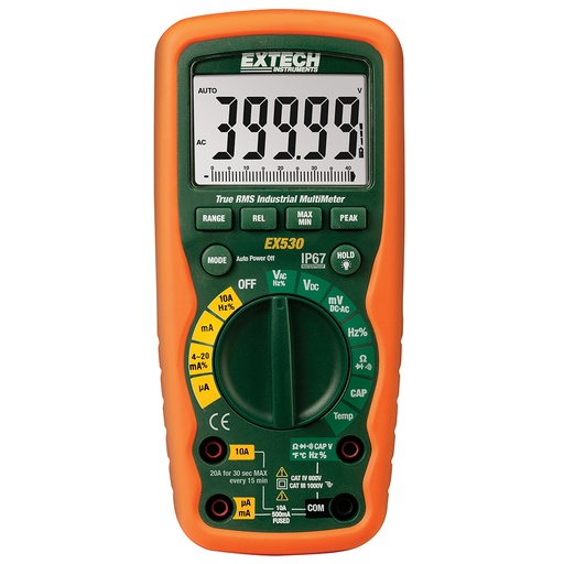 [EX530A] EX530A — MULTIMETRO USO INDUSTRIAL, RMS, A PRUEBA DE AGUA NORMA IP67, ALTA PRECISION