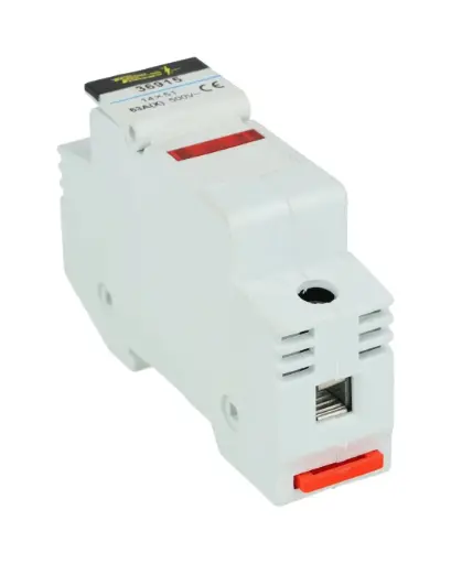 [RT18L-63A] RT18L-63A — PORTAFUSIBLE CON LED 63A/500V, PARA FUSIBLE14 X 51mm RIEL DIN