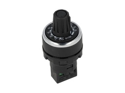 [BPR10K] BPR10K — POTENCIOMETRO 22mm 10K OHMS 1.5WATTS CON PERILLA GRADUADA, TOLERANCIA 10%, RESISTENCIA DE AISLAMIENTO MIN 10M OHMS (500 VCD) 12.20MA
