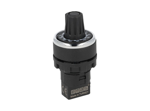 [BPR01K] BPR01K — POTENCIOMETRO 22mm 1K OHMS 1.5WATTS CON PERILLA GRADUADA, TOLERANCIA 10%, RESISTENCIA DE AISLAMIENTO MIN 10M OHMS (500VCD) 38.70MA