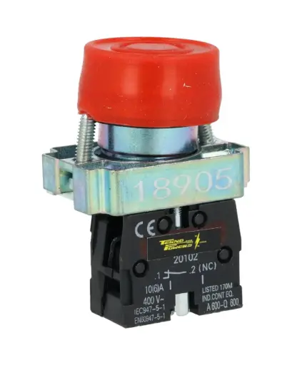 [TP-P22SS-R] TP-P22SS-R — PULSADOR CON CAPUCHON ROJO*NO SON A PRUEBA DE EXPLOSION*