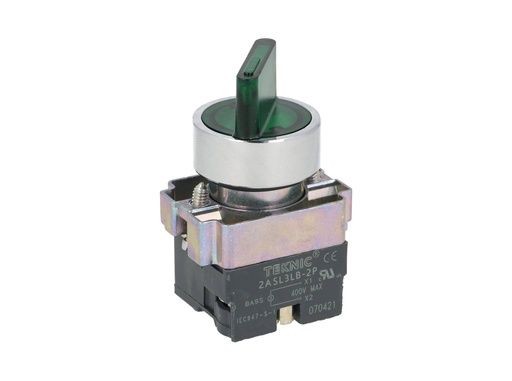 [2ASL3LB-1-400] 2ASL3LB-1-400 — SELECTOR IL 2POS FIJAS NO INCLUYE LED 6, 12, 24, 48, 110, 230VCA/CD #MCB93*** (***=VOL