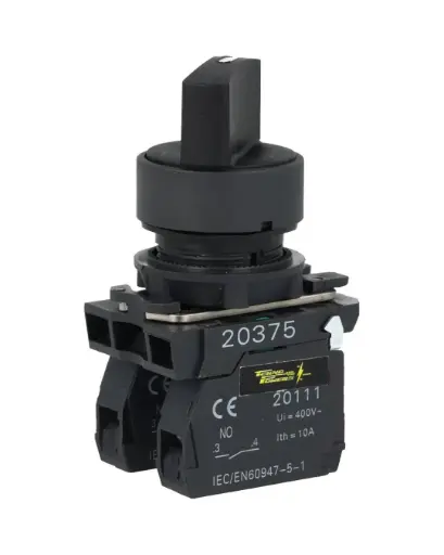 [TP-XB5-3] TP-XB5-3 — SELECTOR PLASTICO 3POS. 2NA 22mmCA110/15A, CA220/6A *NO SON A PRUEBA DE EXPLOSION*