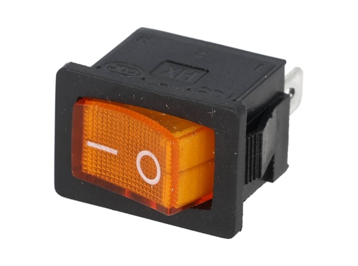 [TP-KCD-YL] TP-KCD-YL — SWITCH ILUMINADO AMARILLO 1P1T, 6A/250VCA, 10A/125VCA, 12.5X18mm, 4 TERMINALES, CICLOS: 10, 000