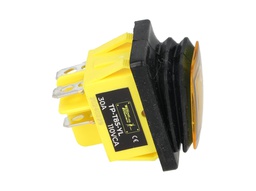 [TP-T85-YL] TP-T85-YL — SWITCH ILUMINADO AMARILLO 2P1T LED, 110VCA, 30A/250VCA, IP67, SELLADO, 30X22mm