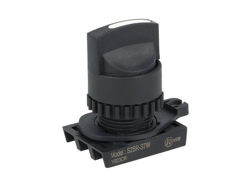 [S2SR-S7W] S2SR-S7W — SWITCH SELECTOR BLANCO MANIJA CORTA, 22mm, 3 POSICIONES MANTENIDO
