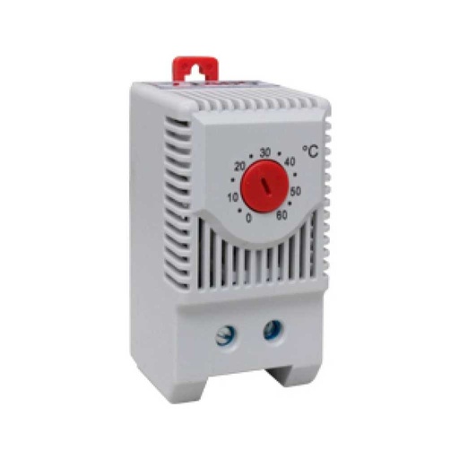 [TP-TS-60C] TP-TS-60C — TERMOSTATO MONTAJE EN RIEL 0 A 60ªC IP2Rango: 0 A +60°C Contacto: NC Capacidad: 10 (2) A / 250VAC Montaje: Riel Din 35mm Dimensiones: 60 x 33 x 43mm 