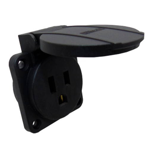 [UL12500] UL12500 — TOMA CORRIENTE COLOR NEGRO, MONTAJE PANEL