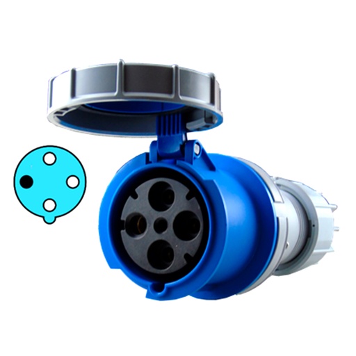 [K44S25] K44S25 — TOMA TIPO GLANDULA 125AMP 220-250V 3P+T, IP67