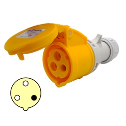 [K31S10] K31S10 — TOMA TIPO GLANDULA 16AMP 100-130V 2P+T, PROTECCION IP44