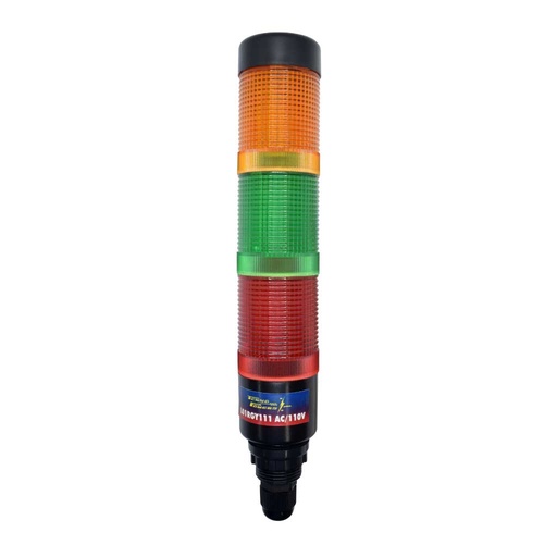 [L01RGY111] L01RGY111 — TORRETA 36mm LED 110VCA VERDE AMARILLO ROJO (FIJOS) DIAMETRO BASE 22mm