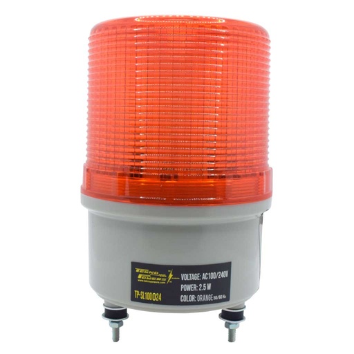 TP-SLR100O24 — TORRETA ROTATIVA TIPO LED NARANJA 24VCA/CD, IP65, CON SOPORTE A PARED