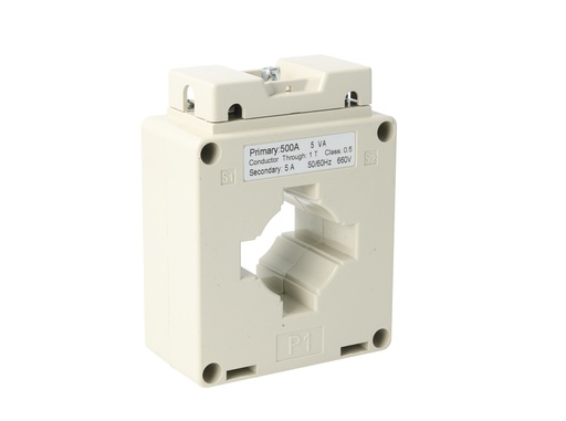 [MSQ40-500-5] MSQ40-500-5 — TRANSFORMADOR DE CORRIENTE (DONA) 500/5A VENTANA 40 X10mm 660VMAX CLASE 1.5