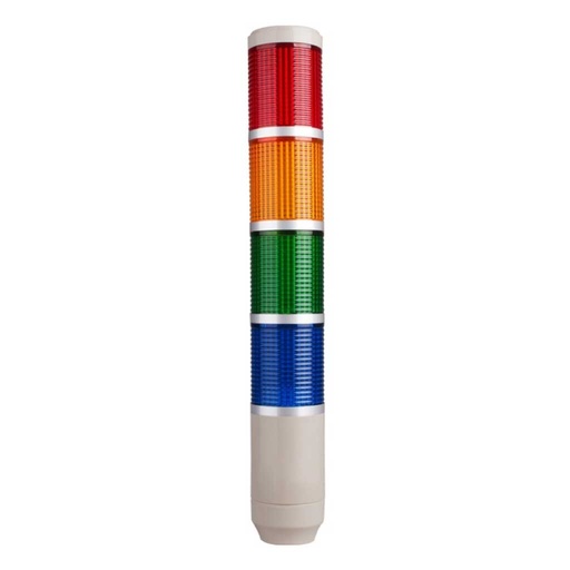 [MT5C4CL-4] MT5C4CL-4 — TORRETA INDUSTRIAL 220VCA 4 COLORES 56mmCON FLASH (ROJO, AMARILLO, VERDE Y AZUL) 