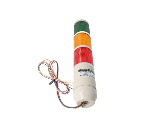 MT5C3BL-GYR — TORRETA INDUSTRIAL 56mm, 120VCA (VERDE, AMARILLO ROJO) CON DESTELLO (ZUMBADOR OPCNAL.) 