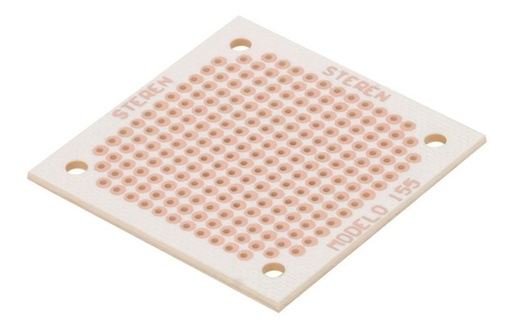 [TABLILLA 155] TABLILLA 155 — PLACA FENOLICA DE BAQUELITA CON COBRE DE 4.5X4.5CM GRABADA Y PERFORADA CON 164 ORIFICIOS