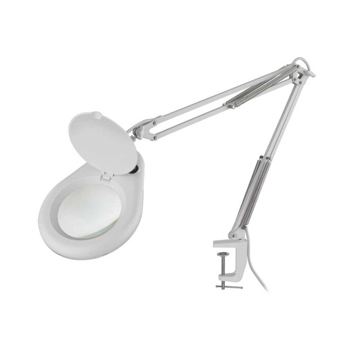 [HER-740BL] HER-740BL — LAMPARA BLANCA CON LUPA 5 DIOPTRIAS, BRAZOEXTENDIBLE 1.14METROS 