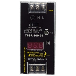 [TPSR-150-24] TPSR-150-24 — FUENTE DE VOLTAJE PARA RIEL 24VCD 6.25A 150W 100-240VAC, 100X110X90mm, UR