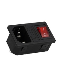 [TP-CF-R] TP-CF-R — INTERRUPTOR CON FUSIBLE Y CONECTOR PARA GABINETE. 125VCA/10AMP. COLOR ROJO