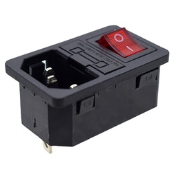 [TP-CF-R] TP-CF-R — INTERRUPTOR CON FUSIBLE Y CONECTOR PARA GABINETE. 125VCA/10AMP. COLOR ROJO