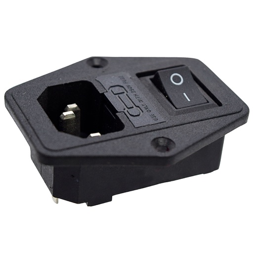 [TP-CF-W] TP-CF-W — INTERRUPTOR CON FUSIBLE Y CONECTOR PARA GABINETE, 125VCA/10AMP. COLOR NEGRO 