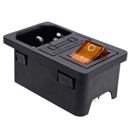[TP-CF-Y] TP-CF-Y — INTERRUPTOR CON FUSIBLE Y CONECTOR PARA GABINETE 125VCA/10AMP COLOR AMARIILLO
