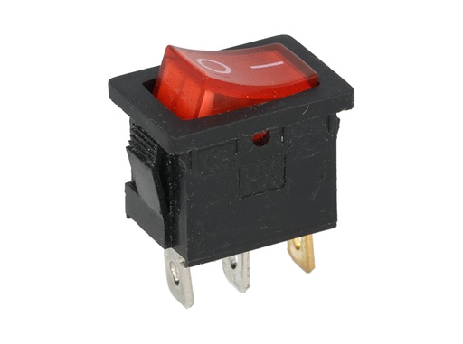 [TP-KCD-RL] TP-KCD-RL — SWITCH ILUMINADO ROJO 1P1T 10A/250VCA12.5X18mm 3 TERMINALES, CICLOS :10, 000