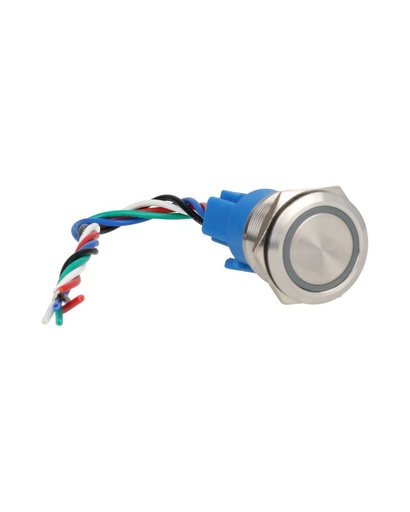 [TP-ML25-PR24] TP-ML25-PR24 — INTERRUPTOR METALICO 25mm 24V, ON-OFF2P2T, IP65, CON SIMBOLO DE ENCENDIDDO