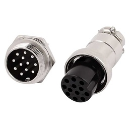 [TP-GX20-12P] TP-GX20-12P — CONECTORES (PAR GX20 12 PIN MACHO/HEMBRA PARA PANEL T EXTENSION 7A/125VCA, 20mm