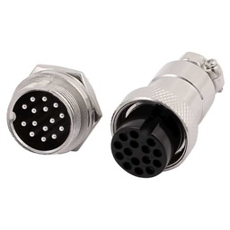 [TP-GX20-15P] TP-GX20-15P — CONECTORES (PAR GX20 15 PIN MACHO/HEMBRA PARA PANEL Y EXTENSION 7A/125VCA, 20mm