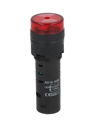 [BLIR16R-12/24V] BLIR16R-12/24V — BUZZER INTERMITENTE 16MM ROJO 12-24V 85DB "NO SON A PUEBA DE EXPLOSIÓN!
