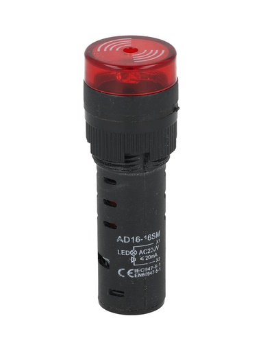 [BLIR16R-110/220V] BLIR16R-110/220V  — BUZZER INTERMITENTE ROJO 16MM 220VCA, 85DB, 50/60Hz