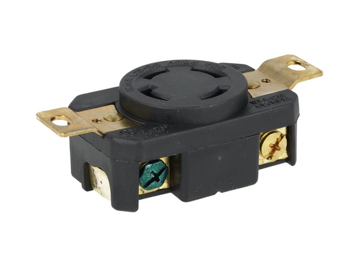 [WJ-6436B] WJ-6436B – CONTACTO INDUSTRIAL CON SEGURO 30/250VCA 3 POLOS + TIERRA, MONTAJE EN PANEL, NEMA L15-30R